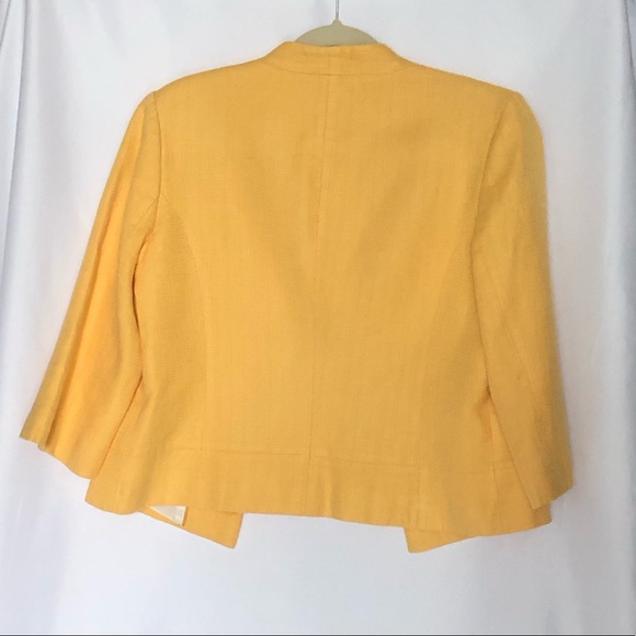 Mexx Yellow Linen Cotton Blend Blazer Fitted Suit Jacket Size 10 3/4 Sleves - Picture 6 of 16